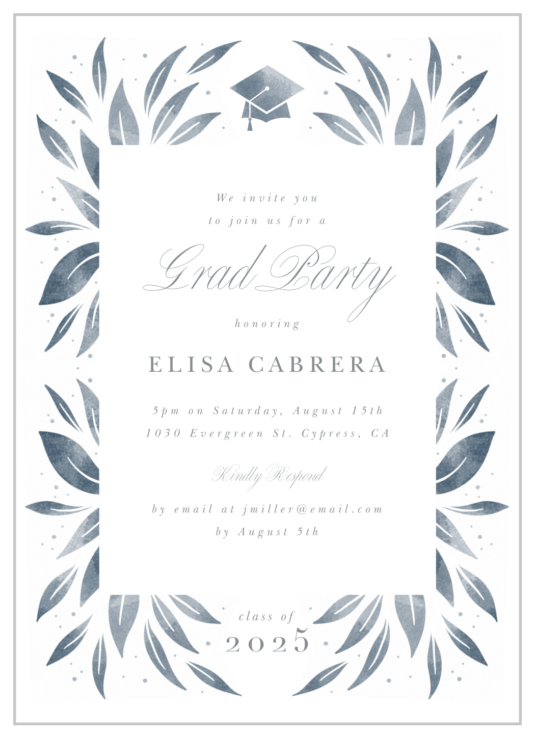 Flourish Foliage Graduation Invitations by Basic Invite