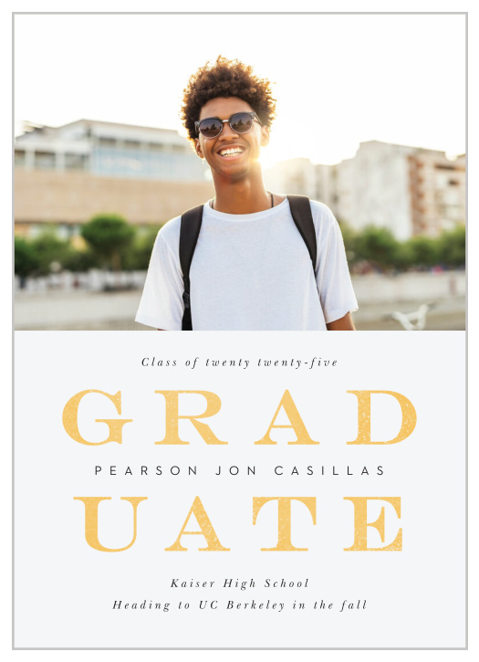 Share the news of your latest accomplishment with our Simply Stacked Graduation Announcements.