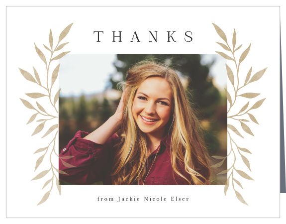 Send a word of gratitude to all your supporters in style with our Wild Leaves Graduation Thank You Cards.