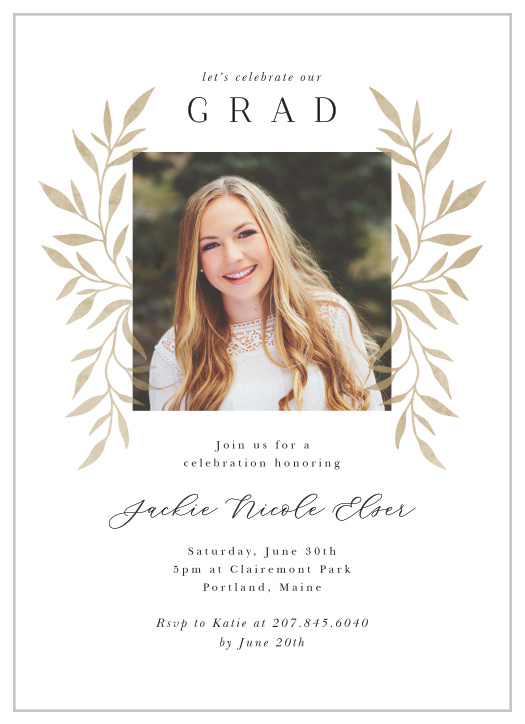 You’ve earned this day, so celebrate in style with our Wild Leaves Graduation Invitations.