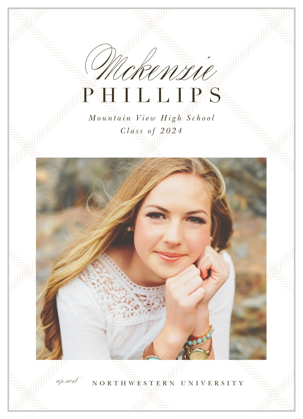 Framed Pattern Graduation Announcements by Basic Invite