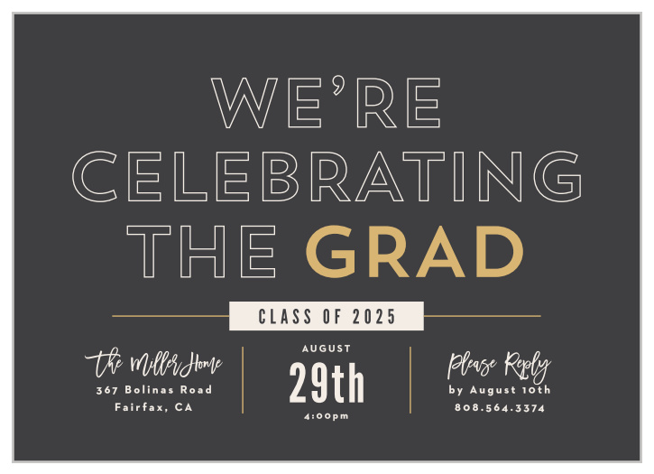 The big day has come, so shout it out loud and invite your loved ones to celebrate with our Bold Congradulations Graduation Invitations.