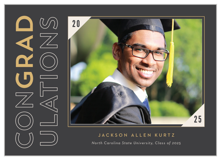 The big day has come, so shout it out loud with our Bold Congradulations Graduation Announcements.