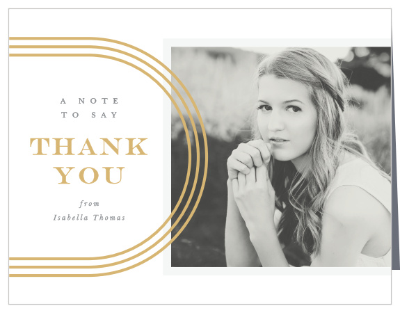 Send a word of gratitude to all your supporters in style with our Gold Lines Graduation Thank You Cards. 