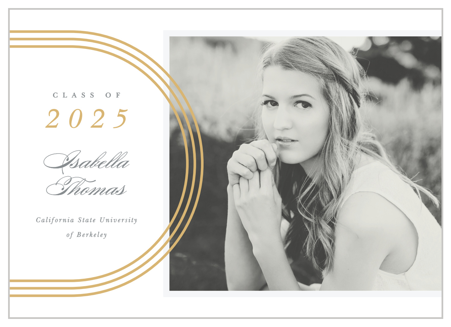 Gold Lines Graduation Announcements by Basic Invite