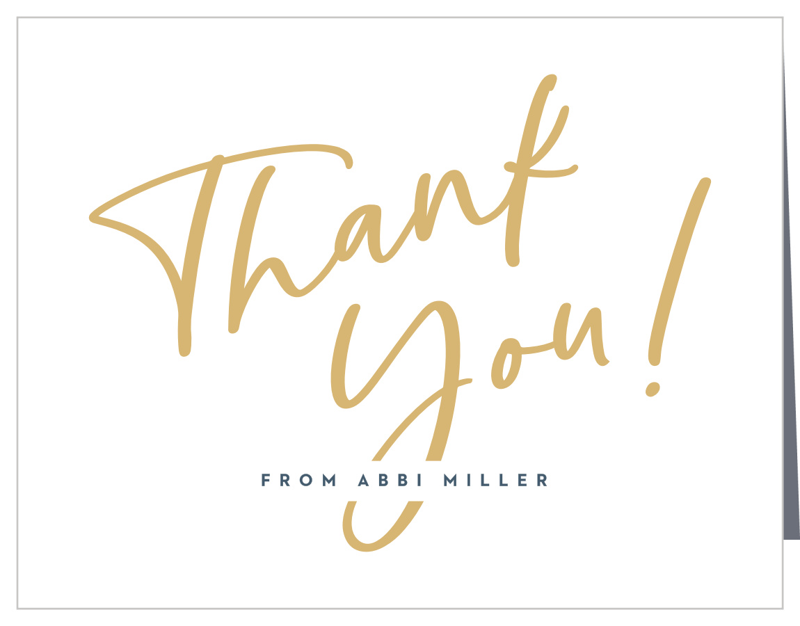 Hooray Script Graduation Thank You Cards