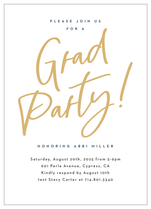 You’ve worked hard for this, so make your graduation celebration a memorable one with our Hooray Script Graduation Invitations.