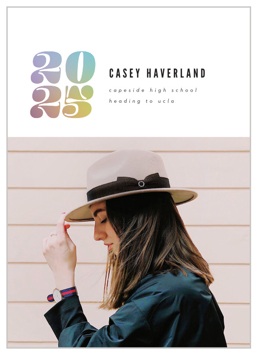 The big day has come, so shout it out loud with our Holographic Year Graduation Announcements.