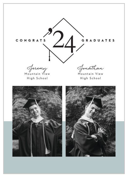 You’ve got two graduates to be proud of, so make their special day twice as exciting with our Twin Congrats Graduation Announcements.