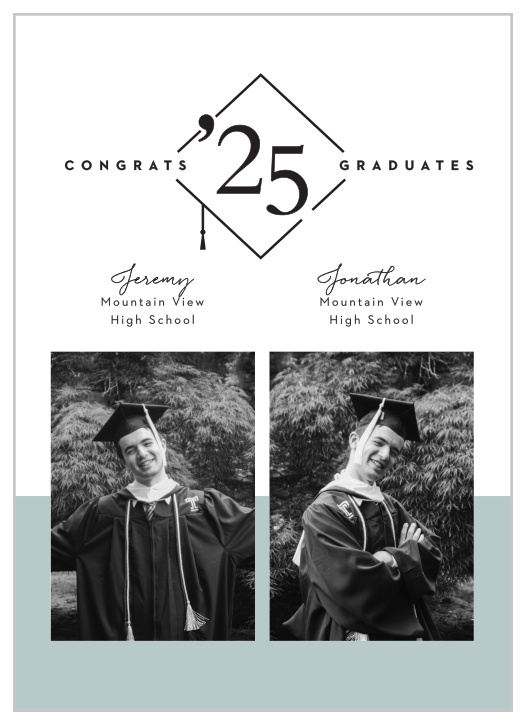 You’ve got two graduates to be proud of, so make their special day twice as exciting with our Twin Congrats Graduation Announcements.