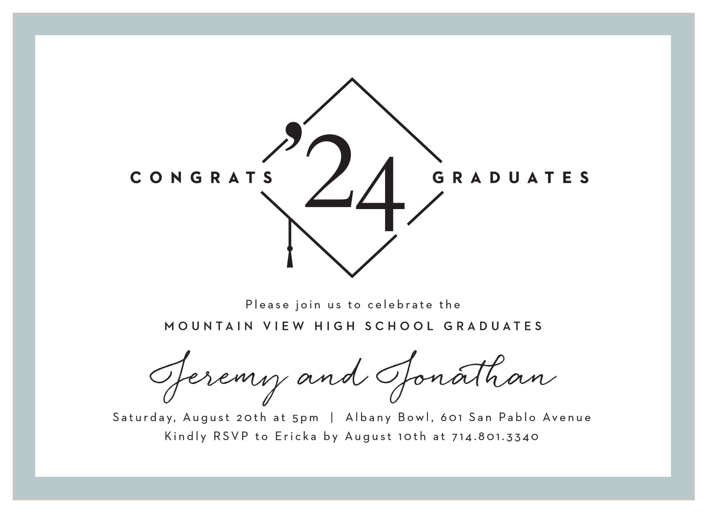 Twin Congrats Graduation Invitations