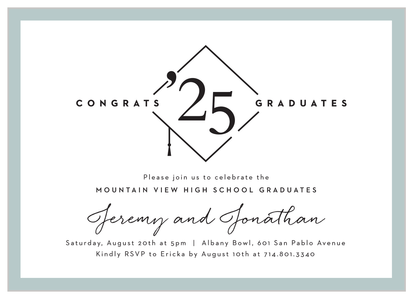Twin Congrats Graduation Invitations