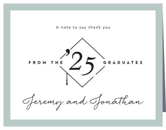 Send a word of gratitude to all your supporters in style with our Twin Portraits Graduation Thank You Cards.