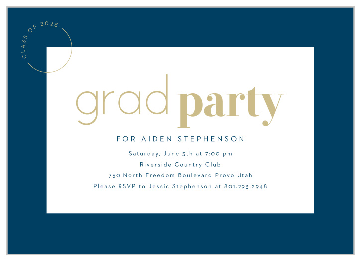 Our Editorial Grad Graduation Invitations surround you with family and friends to celebrate your academic achievement.