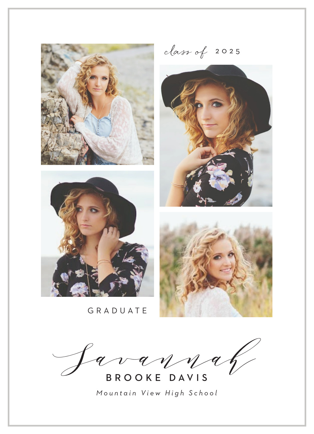 Classy Collage Graduation Announcements