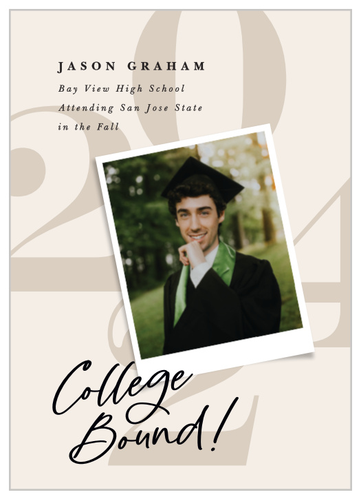 Let your loved ones know about your recent accomplishments, by sending out our Classic Polaroid Graduation Announcements!