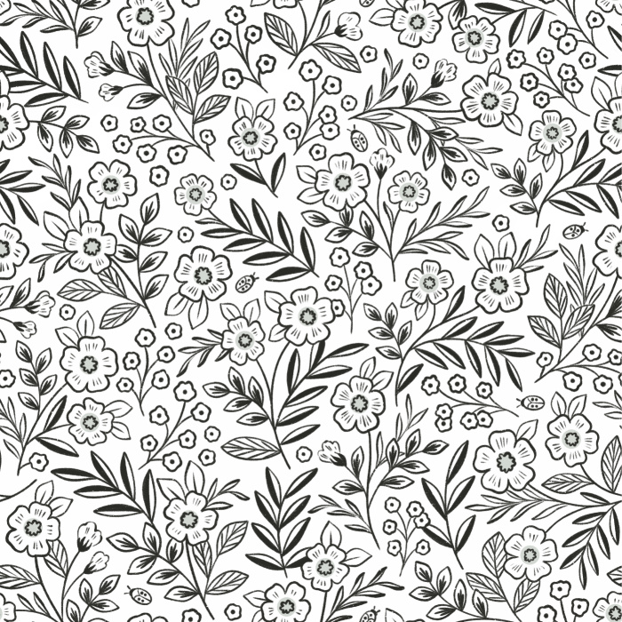Design a soft, playful atmosphere with our Garden Flora Peel And Stick Removable Wallpaper.