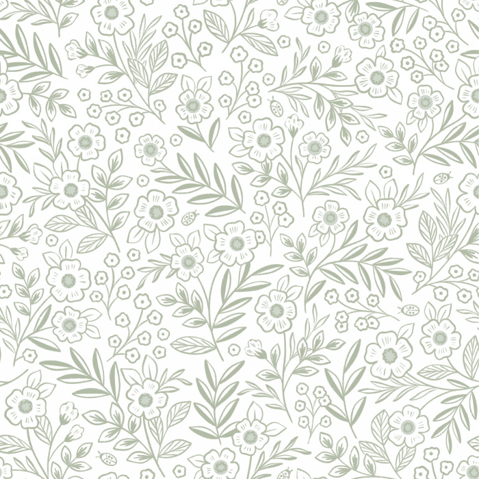 Design a soft, playful atmosphere with our Garden Flora Peel And Stick Removable Wallpaper.