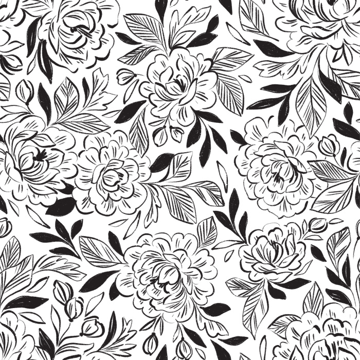 Add a modern, minimalist, floral touch to any space with our lovely Sketched Rose Peel And Stick Removable Wallpaper!