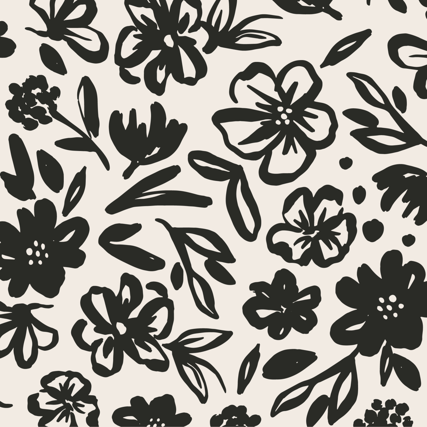 Inky Florals Wallpaper