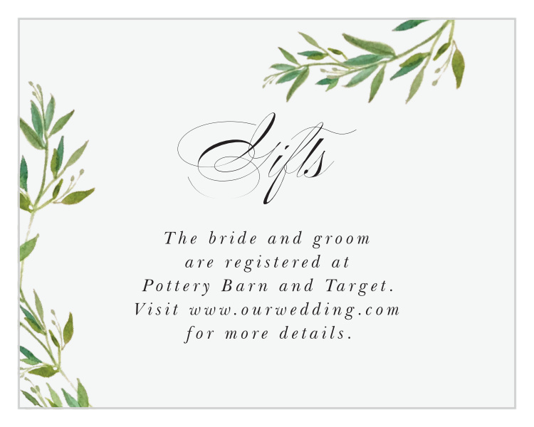 Elegant Vines Registry Cards