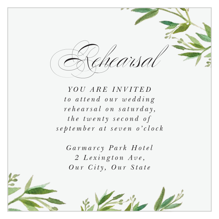 Elegant Vines Rehearsal Cards