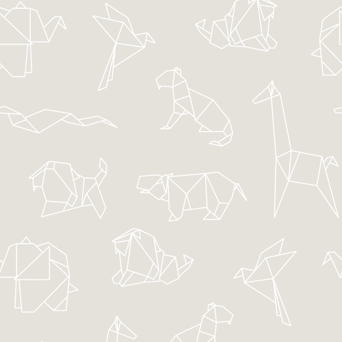 Create a playfully modern atmosphere with our Oragami Safari peel and stick removable wallpaper.