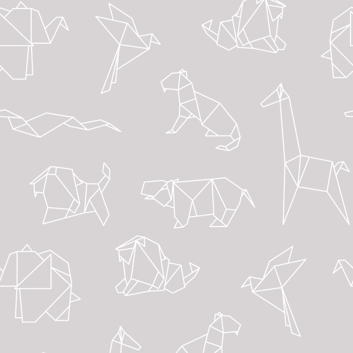 Create a playfully modern atmosphere with our Oragami Safari peel and stick removable wallpaper.