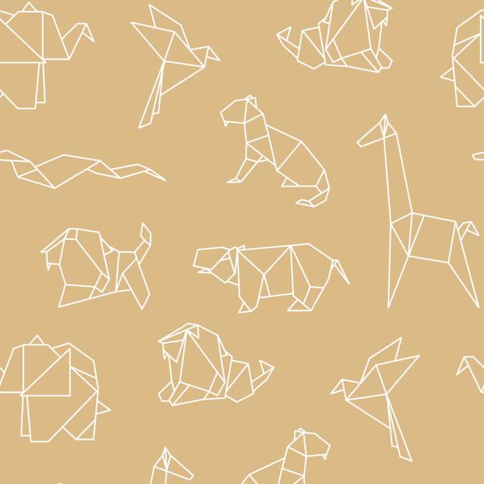 Create a playfully modern atmosphere with our Oragami Safari peel and stick removable wallpaper.