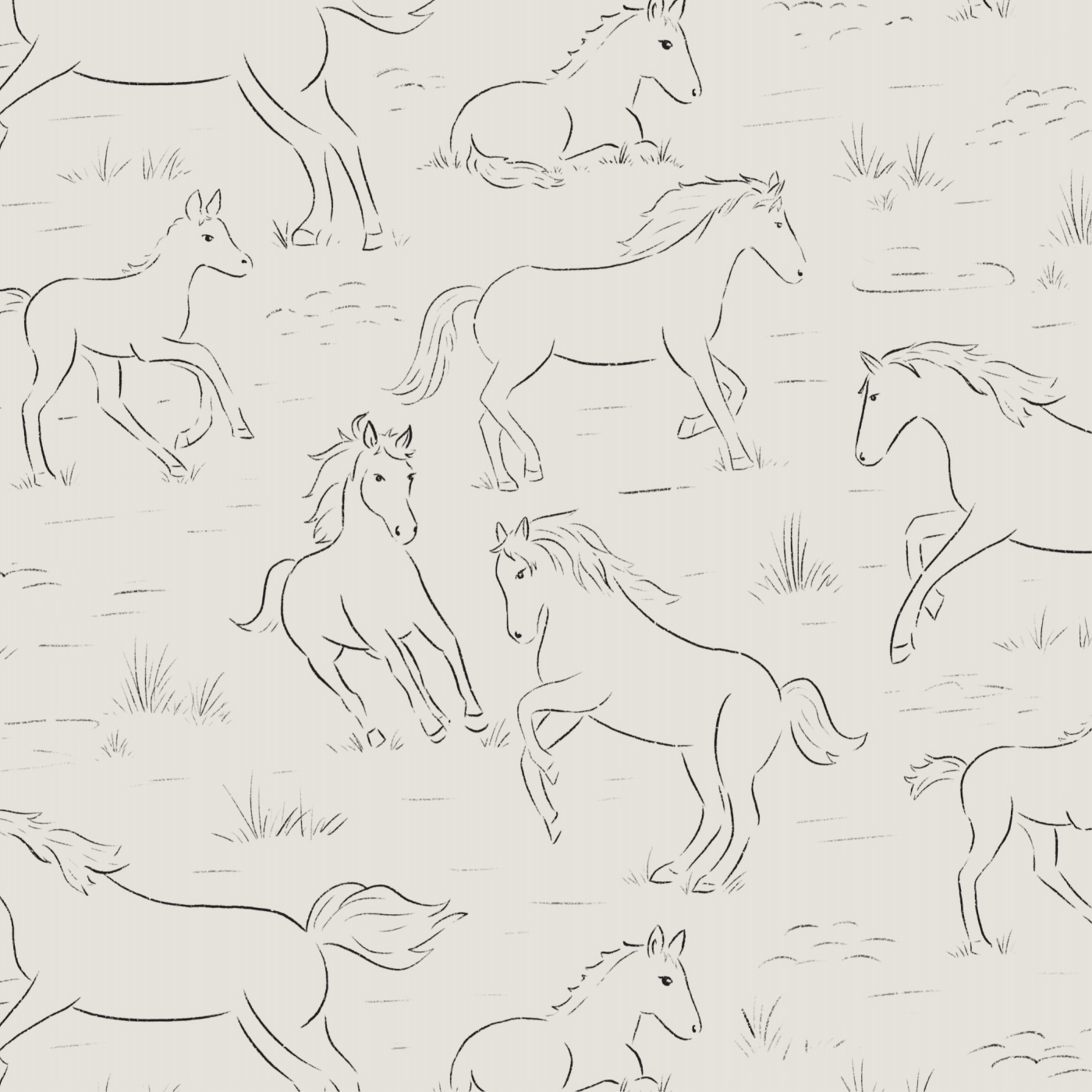Horses & Foals Wallpaper