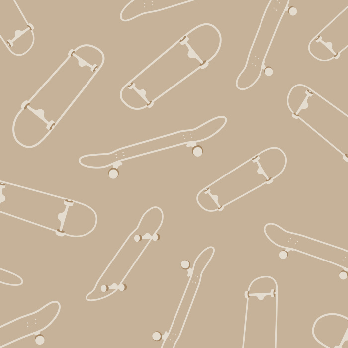 Add a playfully punk atmosphere to your kid's space with our Skateboard Decks peel and stick removable wallpaper.
