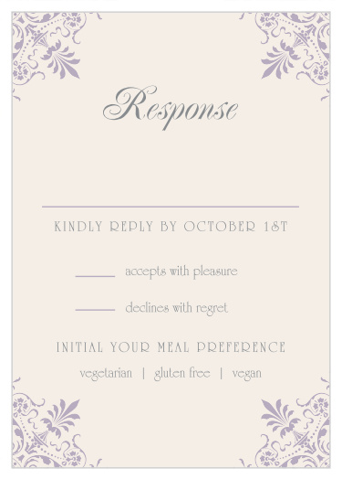 Get a headcount of who will be attending with our Elegant Corners Bar Mitzvah Response Cards.