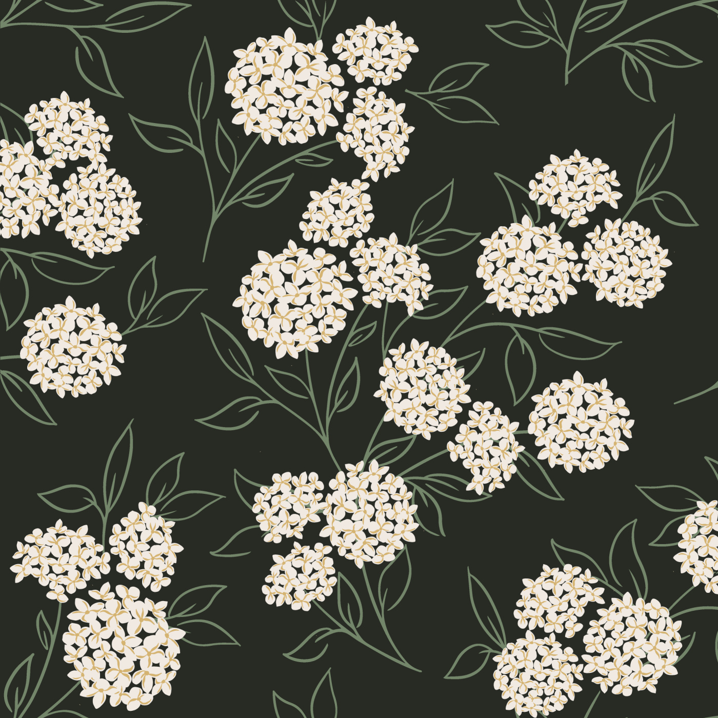 For the Love of Wallpaper vintage hydrangea floral