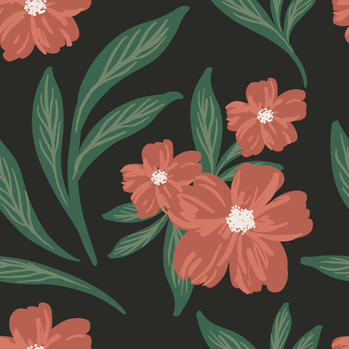 Add some floral intrigue to any space with our lovely Autumn Blooms Wallpaper!
