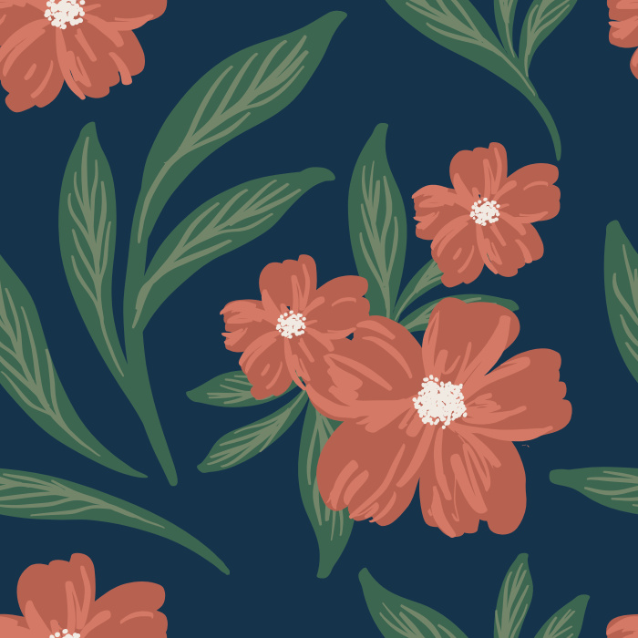 Add some floral intrigue to any space with our lovely Autumn Blooms Wallpaper!