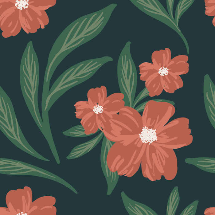 Add some floral intrigue to any space with our lovely Autumn Blooms Wallpaper!