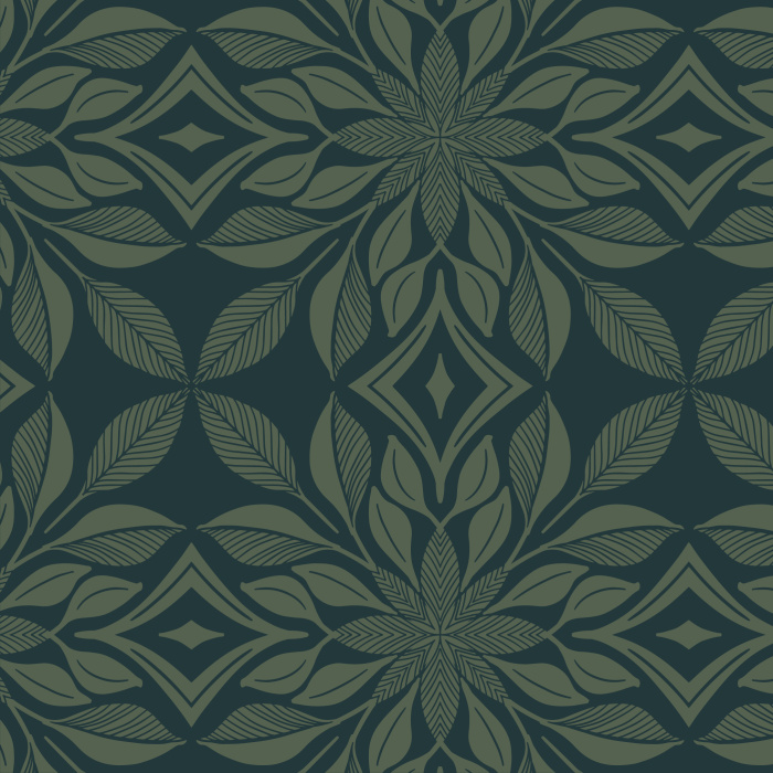 Our tile-like Garden Trellis peel and stick removable wallpaper creates an abstract lattice of patterned leaves across your walls!