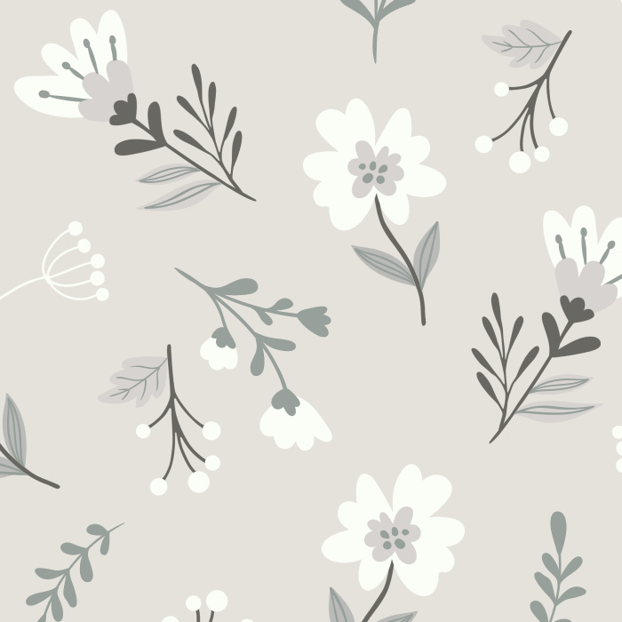 Add a tender floral touch to your space with our monochromatic Nordic Garden Peel And Stick Removable Wallpaper!