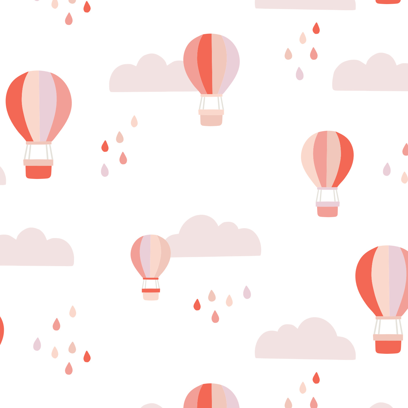 Hot Air Balloons Peel And Stick Removable Wallpaper | Love vs. Design
