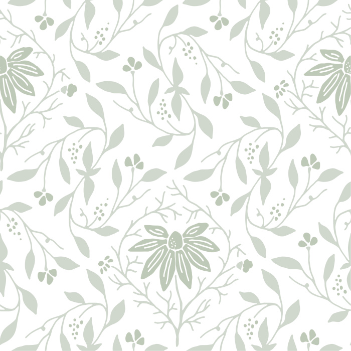 Create a garden of beauty on your walls with our Chamomile Berries peel and stick removable wallpaper.