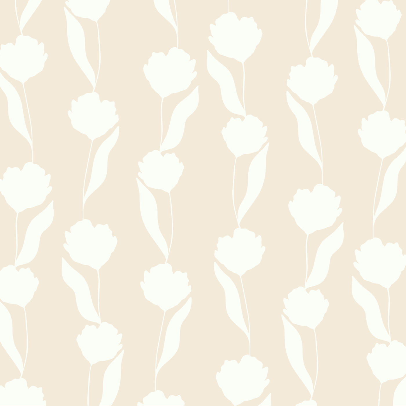 Outlined Posies Wallpaper
