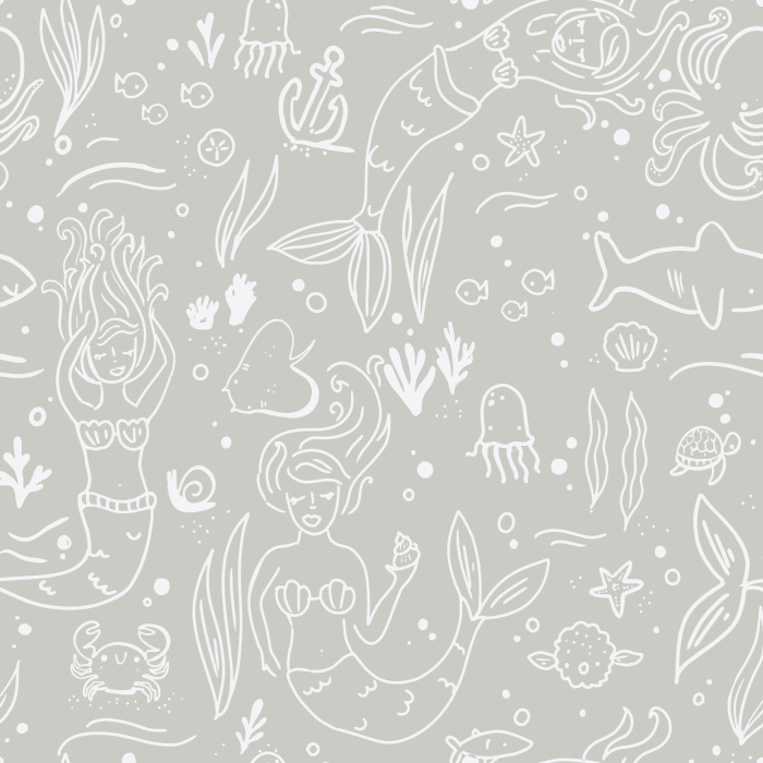 Create a fantastical, magical space for your little one with our Mermaid Lagoon peel and stick removable wallpaper.
