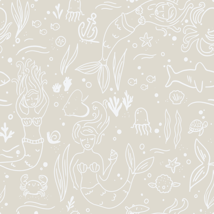 Create a fantastical, magical space for your little one with our Mermaid Lagoon peel and stick removable wallpaper.