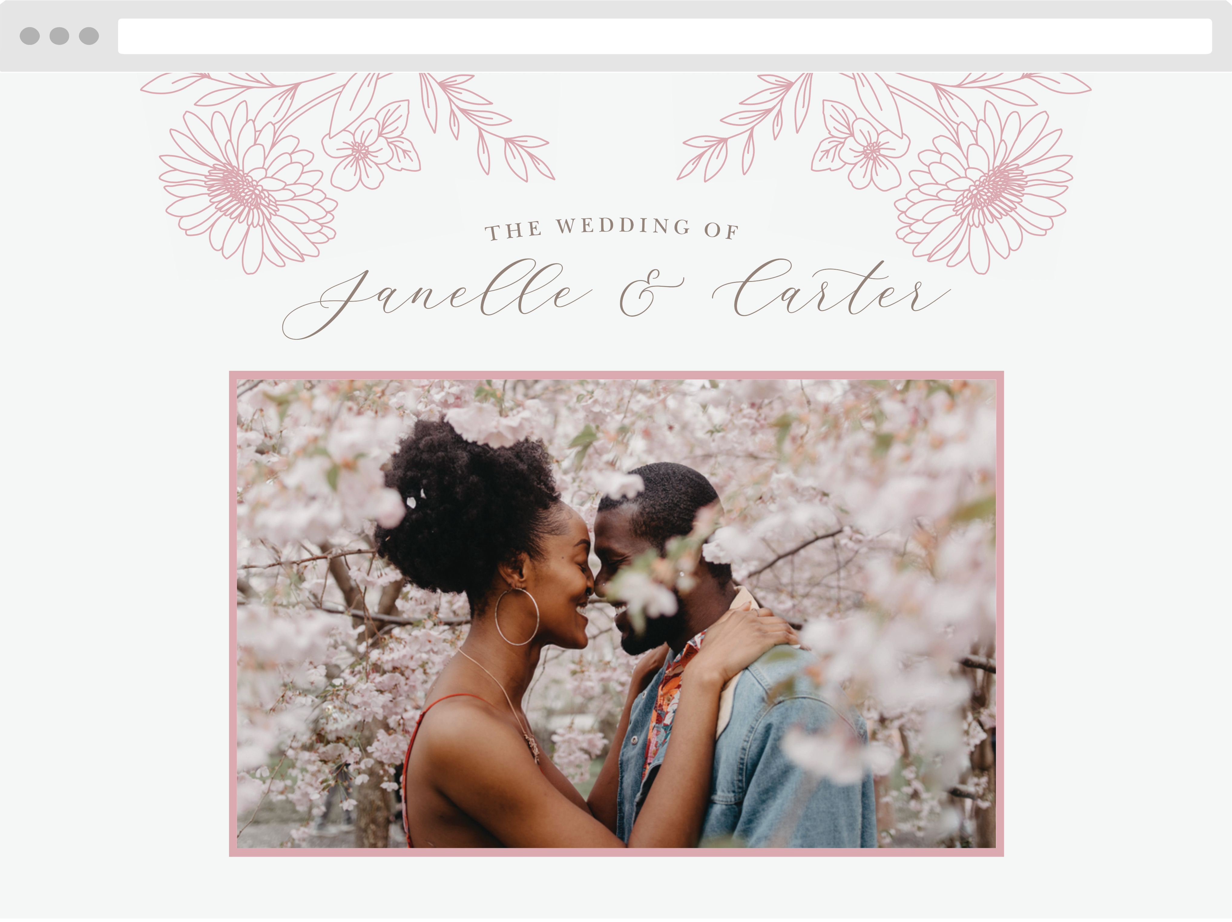 Elegant Gerber Daisy Wedding Website