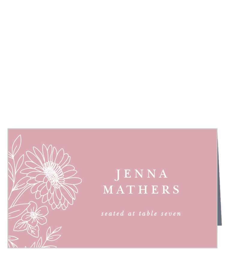 Elegant Gerber Daisy Place Cards