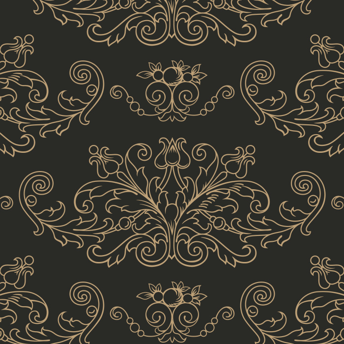 Let the large ornate pattern of the Vintage Damask peel and stick removable wallpaper create the perfect accent wall for your home.