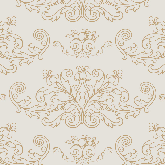 Let the large ornate pattern of the Vintage Damask peel and stick removable wallpaper create the perfect accent wall for your home.
