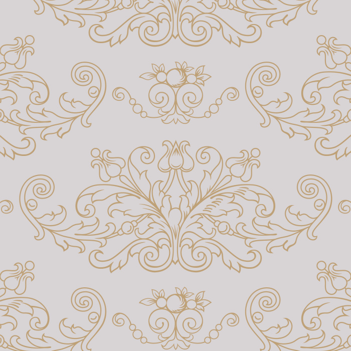 Let the large ornate pattern of the Vintage Damask peel and stick removable wallpaper create the perfect accent wall for your home.