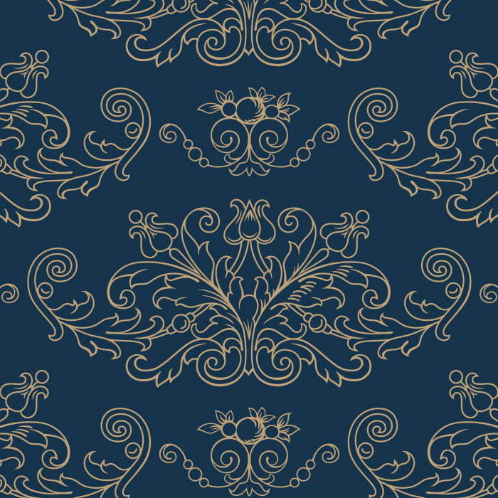 Let the large ornate pattern of the Vintage Damask peel and stick removable wallpaper create the perfect accent wall for your home.