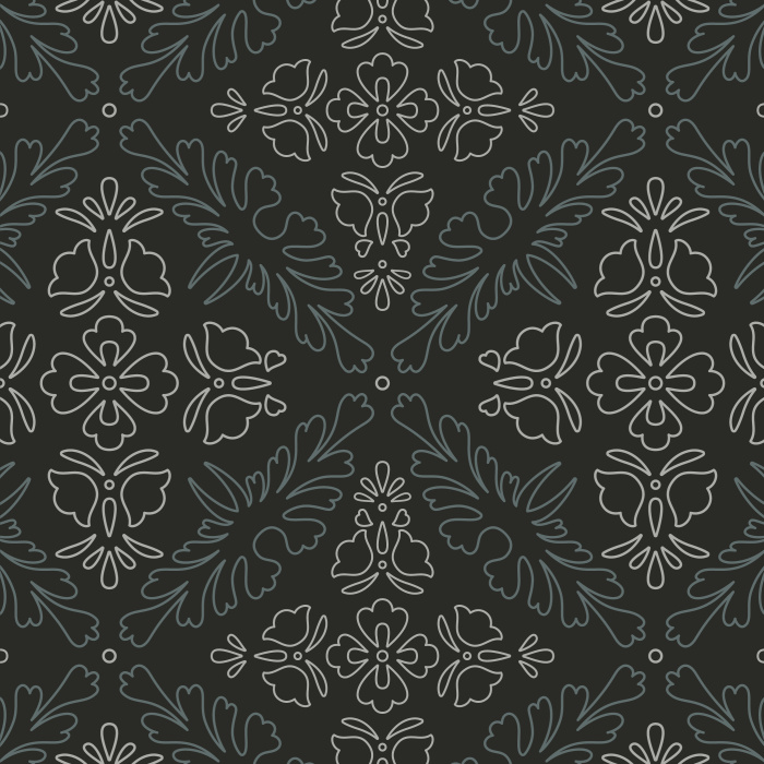 Create a chic, retro space by decorating an accent wall with our Ornate Outline peel and stick removable wallpaper.